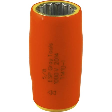 Gray Tools Socket 5/8" X 1/2" Drive, 12 Point Standard Length, 1000V Insulated 1410-I